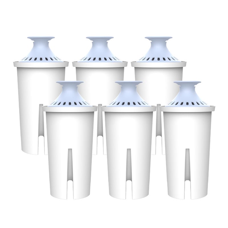 AquaCrest AQUA CREST Alkaline Water Filter, Intended for BritaÂ® Pitchers and Dispensers, Everyday, UltraMax, Metro+, XL and More, NSF Certified, 2 Months, 6 Count, Mineralized Alkaline Water, Increases Water PH - Image 1