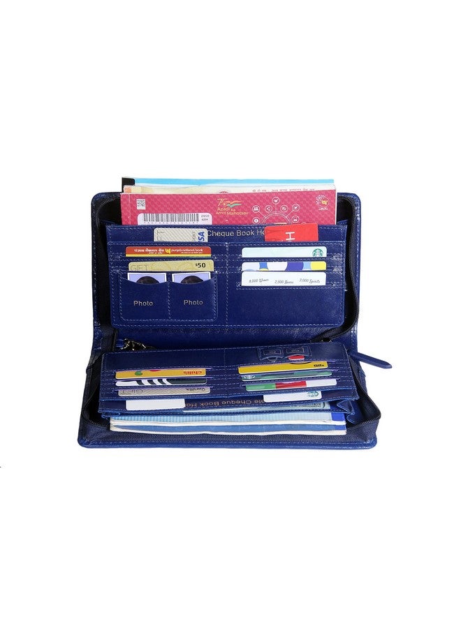 Sukeshcraft حامل دفاتر شيكات متعدد من سوكيش كرافت | يحمل حتى 8 دفاتر شيكات (ريكسين - أزرق) - Image 4