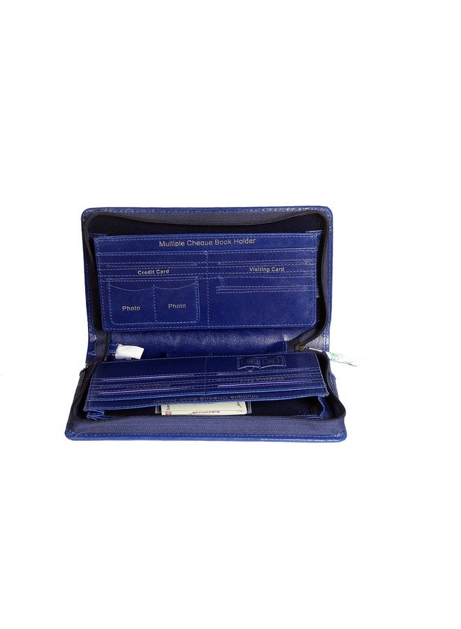 Sukeshcraft حامل دفاتر شيكات متعدد من سوكيش كرافت | يحمل حتى 8 دفاتر شيكات (ريكسين - أزرق) - Image 5