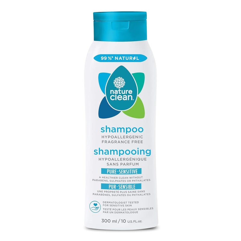 Nature Clean AllNatural Sulfate Free Shampoo for Men  Women NonToxic  Fragrancefree Organic No Paraben Unscented Hypoallergenic  Vegan 10 oz  300 ml