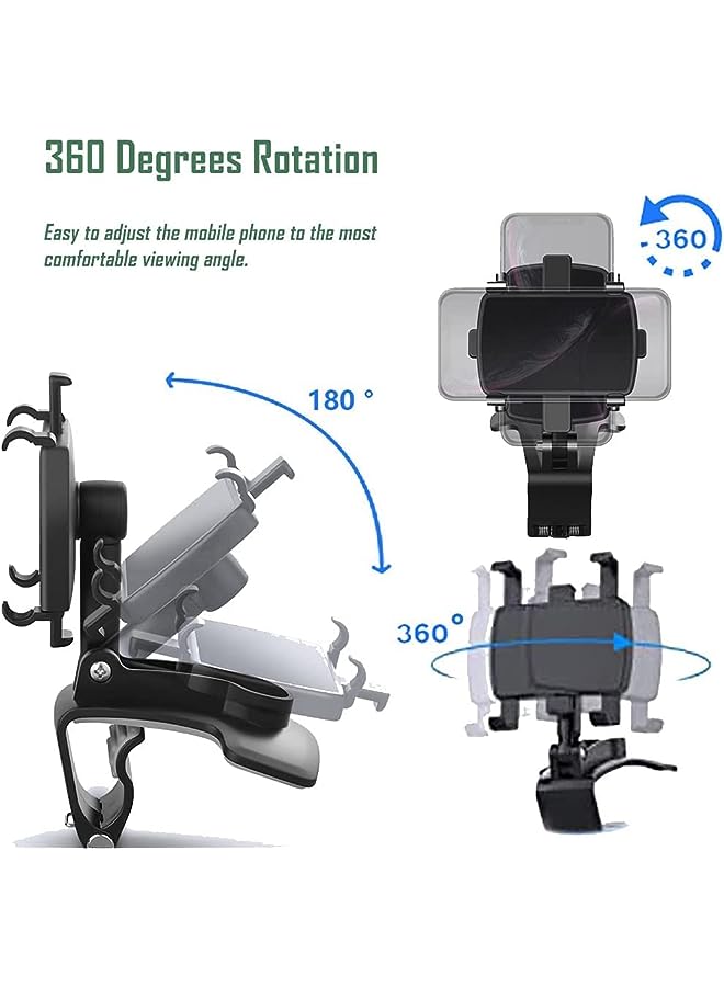 ECVV Dashboard Phone Clip Holder for Car,360 Degrees Rotation Cellphone Mount with Number Stickers,Suitable for 4 to 6 inch Smartphones - Image 2