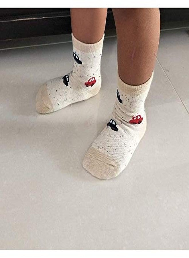 Cuteably™ Baby boy Cotton Socks Anti Skid Socks boy Booties Multi Color and Designs Random Colors (Pack 3, 3-4 Year) - Image 5