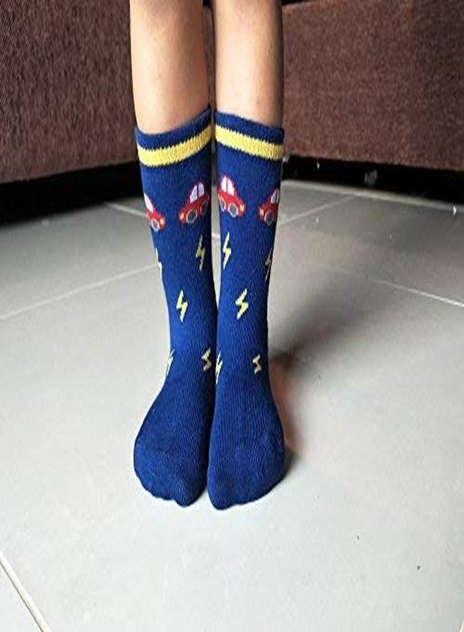 Cuteably™ Baby boy Cotton Socks Anti Skid Socks boy Booties Multi Color and Designs Random Colors (Pack 3, 3-4 Year) - Image 2
