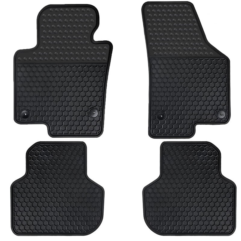Matericuo Car Floor Mats Custom Fit for Volkswagen VW Jetta 20102018 Sedan Full Black Rubber Auto Liner Mats All Weather Protection Heavy Duty Odorless