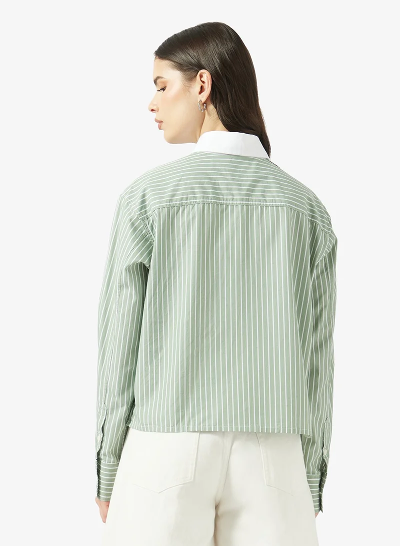 جيس جينز قميص قصير منسوج