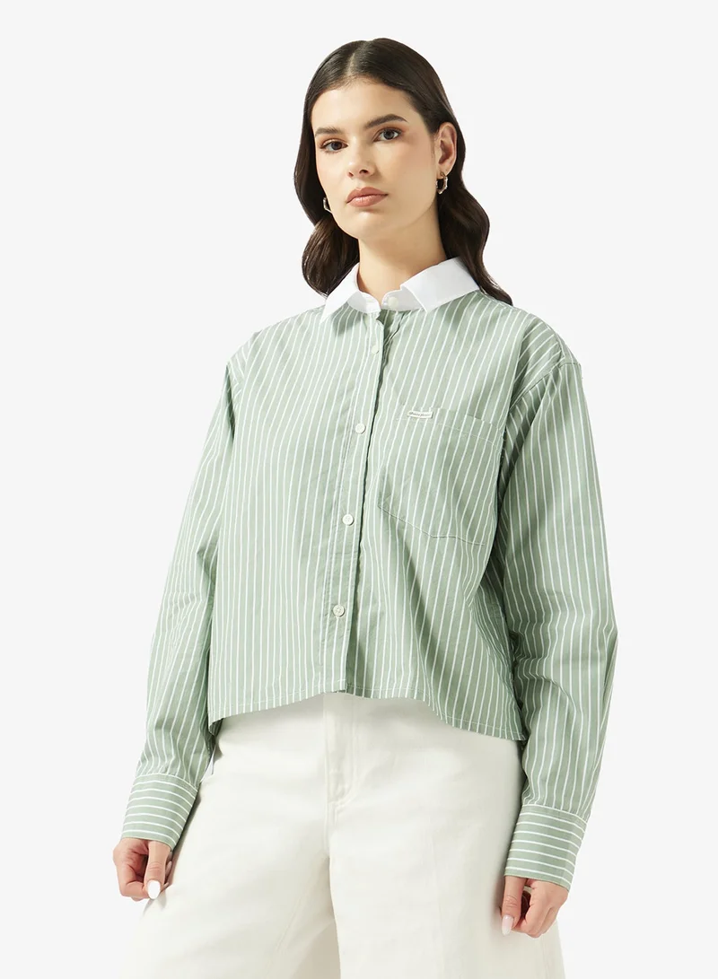 جيس جينز قميص قصير منسوج