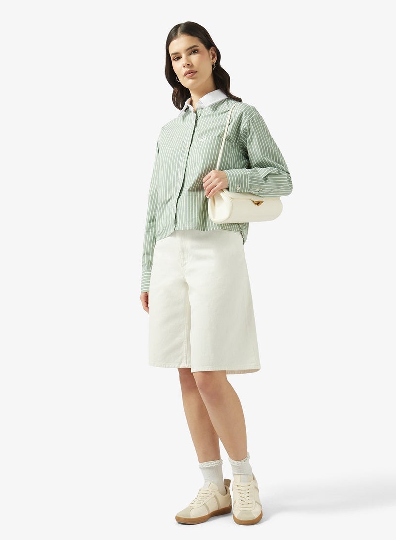 GUESS Cropped Woven Shirt - Image 1