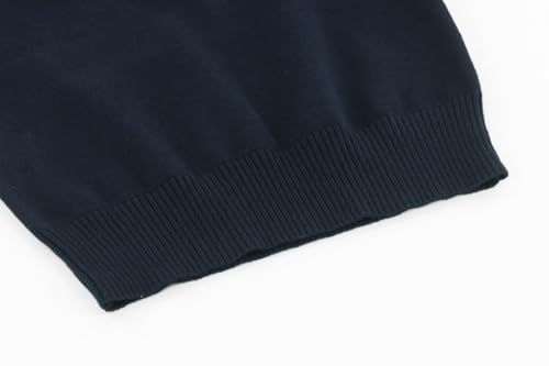 ACESTAR Boys and Girls' Uniform Cotton V-Neck Collar Sweaters Long Sleeve Pullover Knit Sweater (Navy Blue,140/7-8Years) - Image 4
