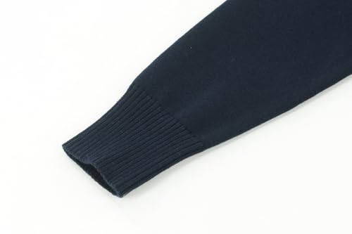 ACESTAR Boys and Girls' Uniform Cotton V-Neck Collar Sweaters Long Sleeve Pullover Knit Sweater (Navy Blue,140/7-8Years) - Image 3