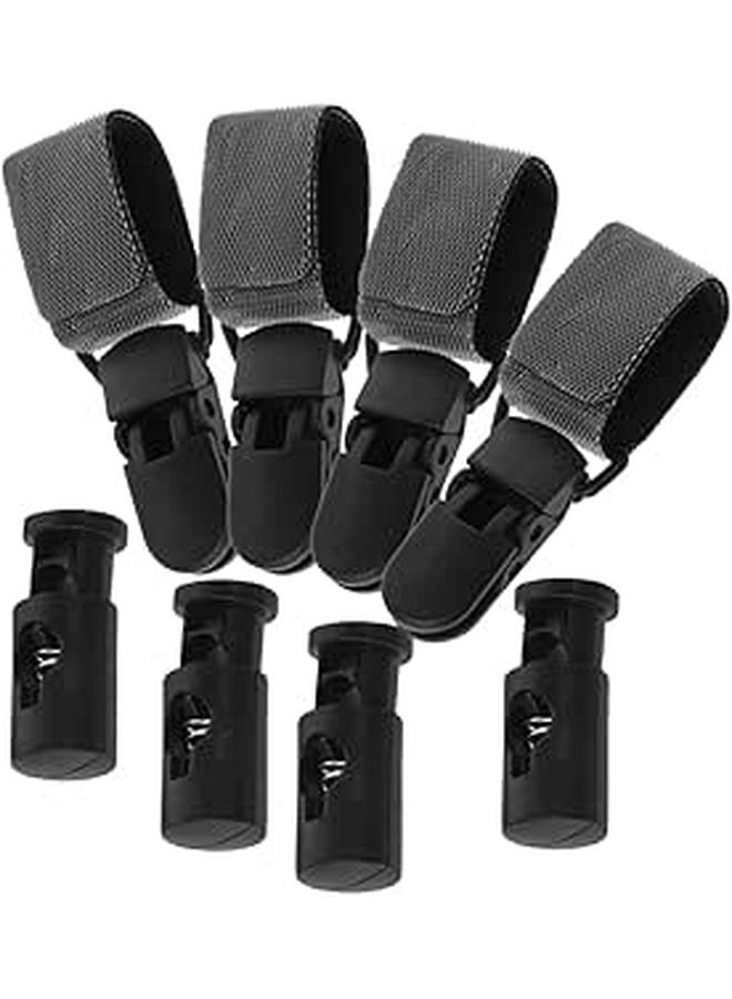 Universal Metal Garden Flag Clips And Stoppers Set Of 4 With Anti Wind Spring Plugs - Image 1