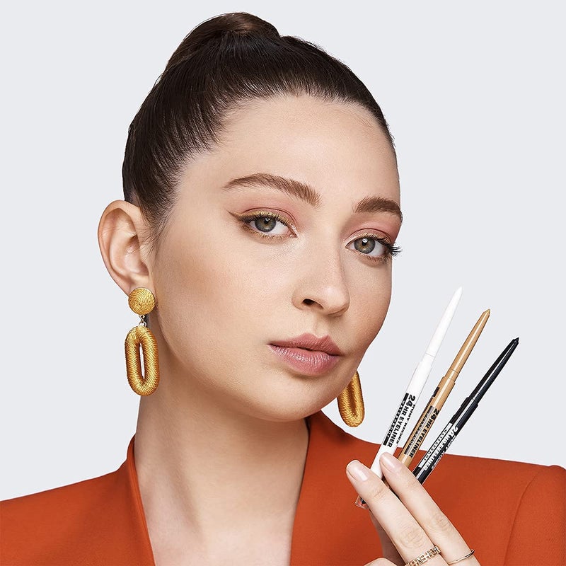 Ruby Kisses Waterproof Eyeliner, 24HR Waterproof Long-Lasting Mechanical Eyeliner Pencil with Built-in Sharpener, Smudgeproof 3 Pack (Blackest Black) - Image 3