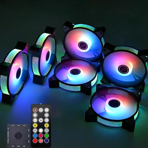 DS leddess DS 120MM Case Cooling Fan for Computer, Side LED Running Lights Effect, ARGB With Controller Kit (6Pack RGB Kit, G Series) - Image 3