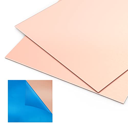 iteshuai 2 Pieces 99.9% Pure Copper Sheet, 4" x 4", 24 Gauge(0.5mm) Thickness, Film Attached Copper Plate, Great for Jewelry, Crafts, modelers - Image 5