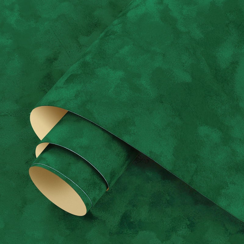 ReWallpaper Green Peel and Stick Wallpaper Modern Luxury Velvet Wallpaper for Bedroom 175in X 23ft Soft Textured Velvet Contact Paper Self Adhesive Wall Covering for Living Room Closet Accent Walls - Image 2