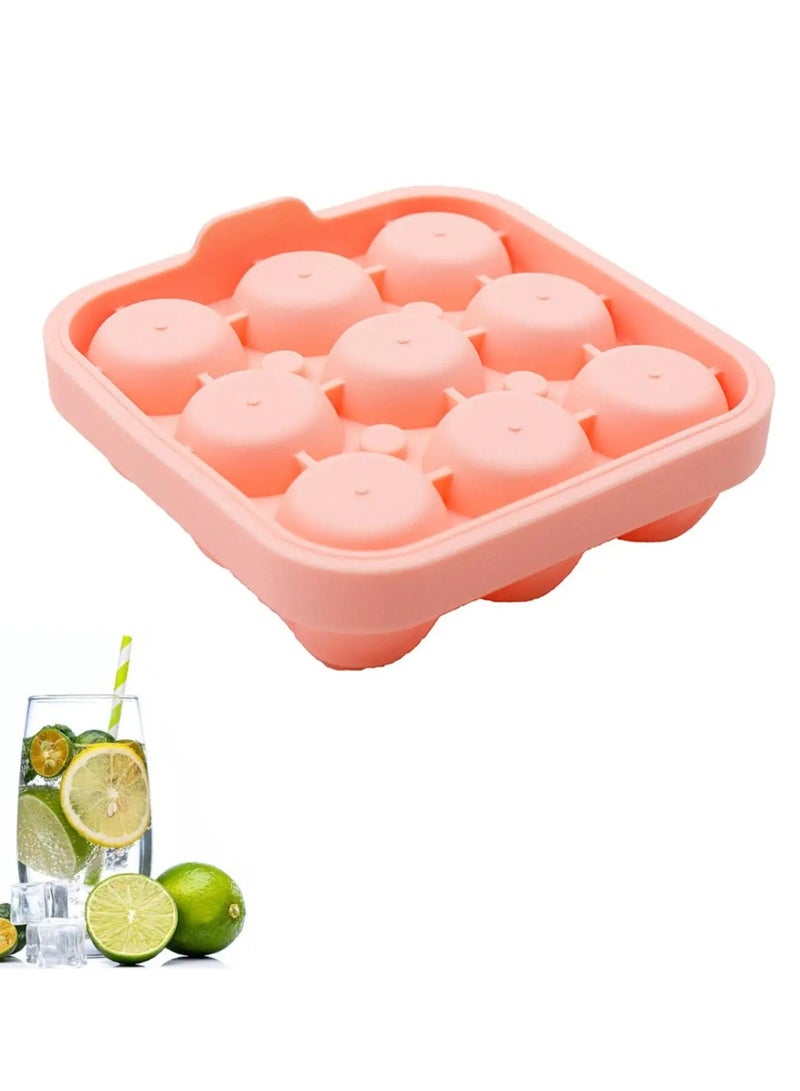 ice tray 9 cavity Silicone Rose Ice Cube Mold, Ice Ball Maker with Lid, Ice Cube Container for Cooling  Juice, chocolate, jelly, ice cream