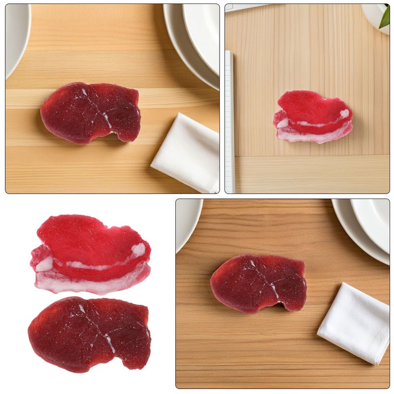 4 pcs Realistic Fake and Beef Meat Model - Lifelike Food Props for Kitchen Decor Party and Market Display Photography Props - Image 2