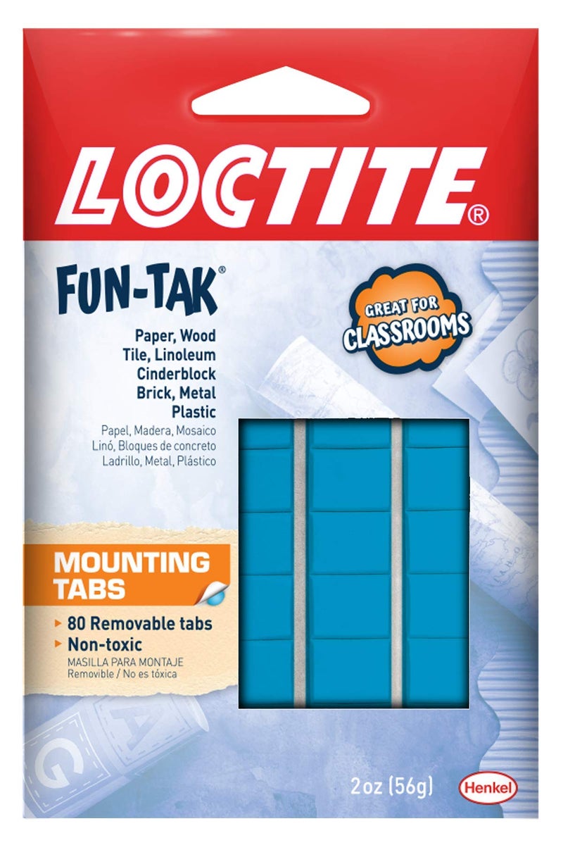 Loctite 1865809 Fun-Tak Mounting Tabs, 2 oz, Blue (12-Pack) - Image 1