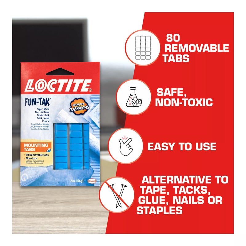 Loctite 1865809 Fun-Tak Mounting Tabs, 2 oz, Blue (12-Pack) - Image 4