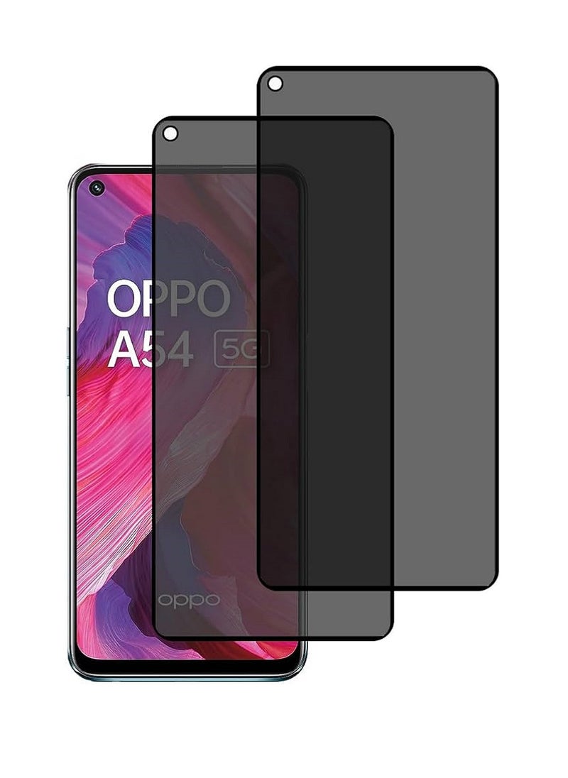we3 2 Piece Tempered Glass Screen Protector Anti-Spy Privacy Designed For Oppo A54 5G Full Screen Coverage And Bubble Free - Image 1