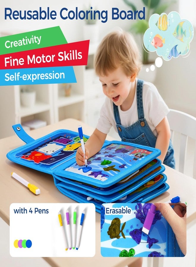 evoceler Busy Book, Busy Board with Fishing Game & Coloring Page, Montessori Toys for Toddlers 18 Months+, Quiet Airplane Travel Toy, Sensory Learning Toy for Toddlers 2-5, Girls Boys Birthday Gift - Image 4