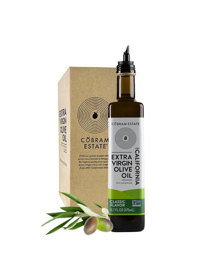 Classic 100% California Extra Virgin Olive Oil, First Cold Pressed, Non-GMO, Keto Friendly, High in Antioxidants, Fresh & Fruity, 375ml Bottle