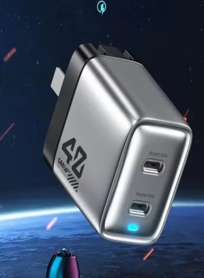 ويكومي Dual Port 40W Fast Charger | USB-C PD + USB-A Wall Adapter with Smart Power Distribution | UK 3-Pin Plug, Compact Travel Design & Universal Compatibility for Phones & Tablets – White - Image 5