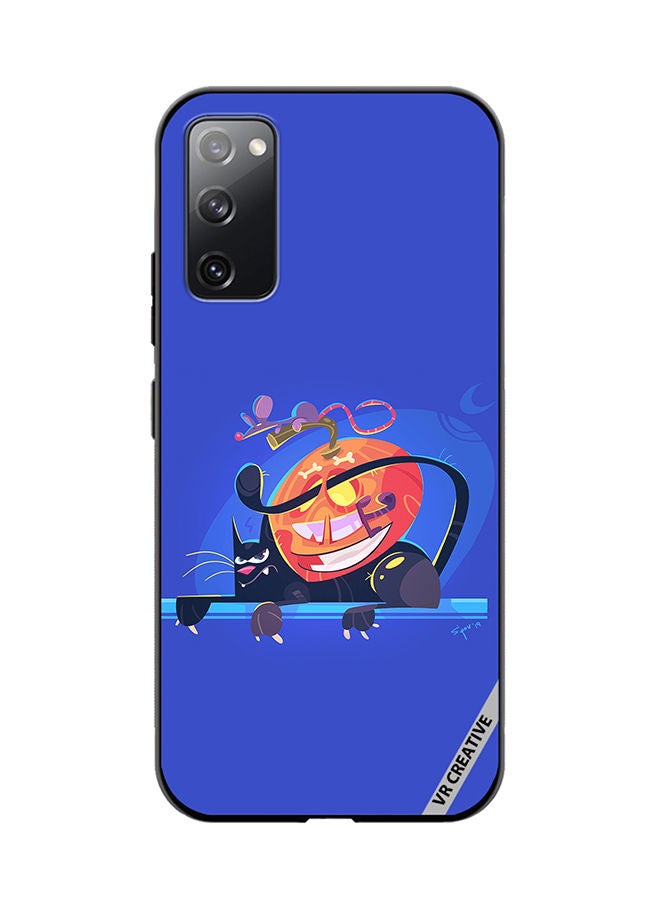 VR CREATIVE Protective Case Cover For Samsung Galaxy S20 FE 5G Halloween Cat Design Multicolour - Image 1