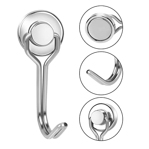 E BAVITE Swivel Swing Magnetic Hooks, 30LBS Powerful Strong Magnetic Hooks Perfect for Refrigerator, Kitchen,Pack of 10 Silver - Image 5