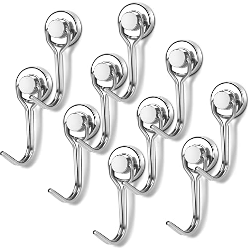 E BAVITE Swivel Swing Magnetic Hooks, 30LBS Powerful Strong Magnetic Hooks Perfect for Refrigerator, Kitchen,Pack of 10 Silver - Image 2