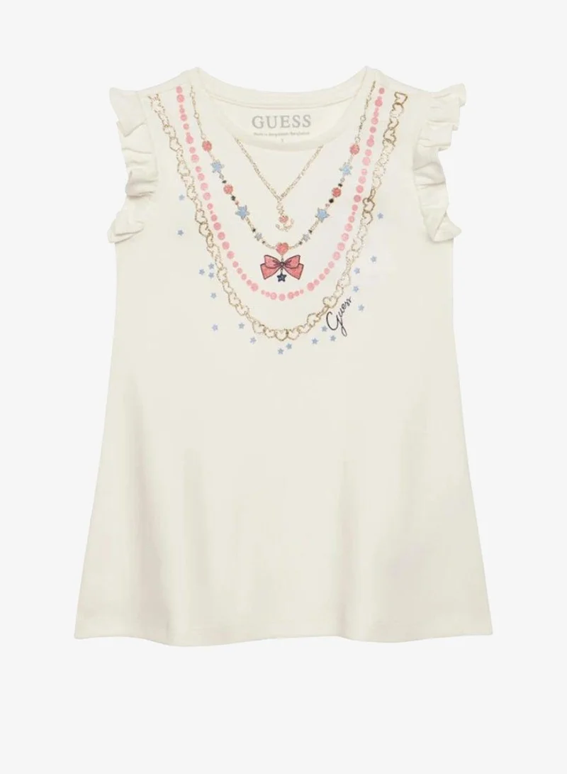GUESS Infant Ruffle Short Sleeve Mini Dress