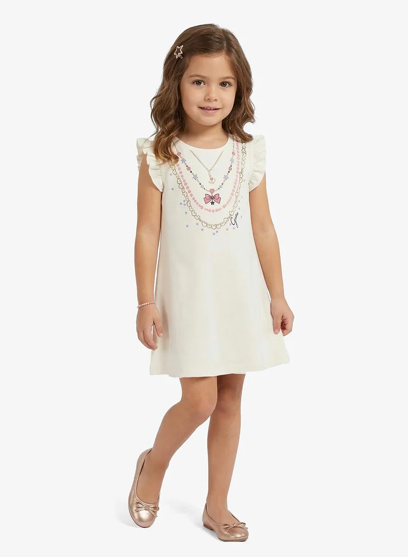 GUESS Infant Ruffle Short Sleeve Mini Dress