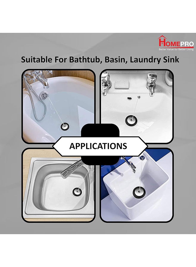 Home Pro سماعة حوض المطبخ Home Pro مزود بسدادة حوض الاستحمام 75 مم/50 مم فضي - Image 5