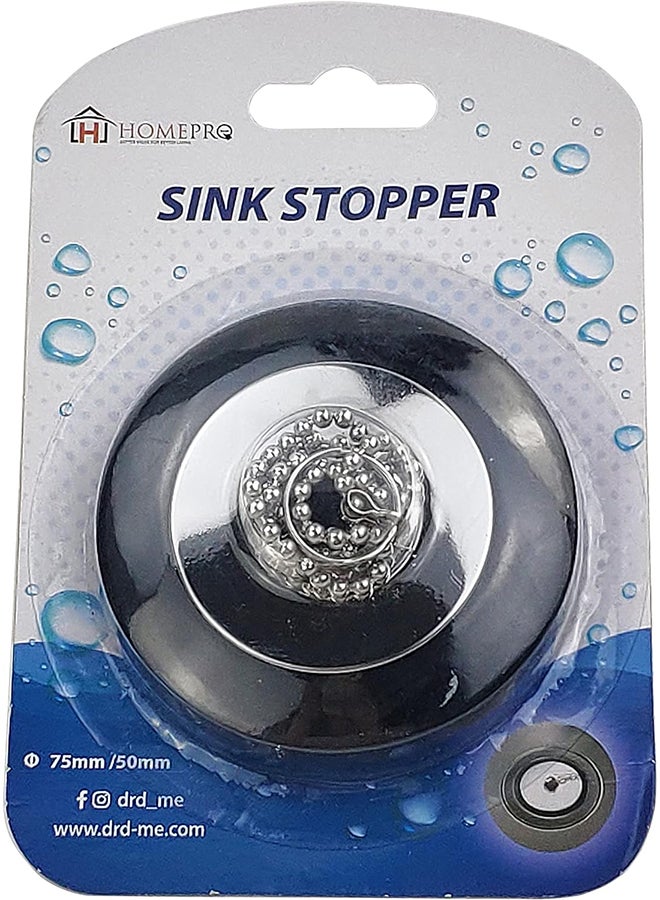 Home Pro سماعة حوض المطبخ Home Pro مزود بسدادة حوض الاستحمام 75 مم/50 مم فضي - Image 3