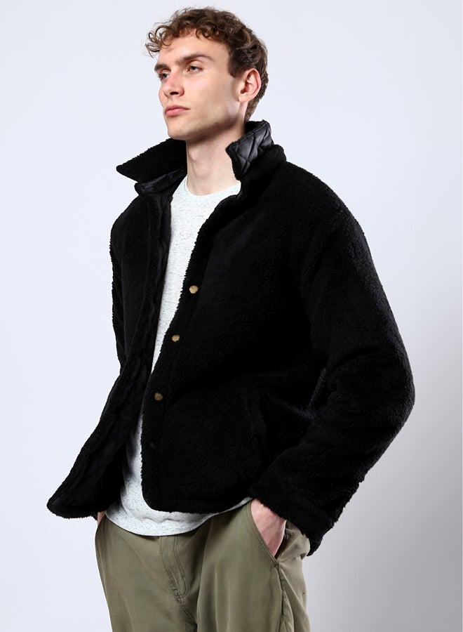 RAVIN Black Wool Coziness Buttoned Winter Jacket - Image 2