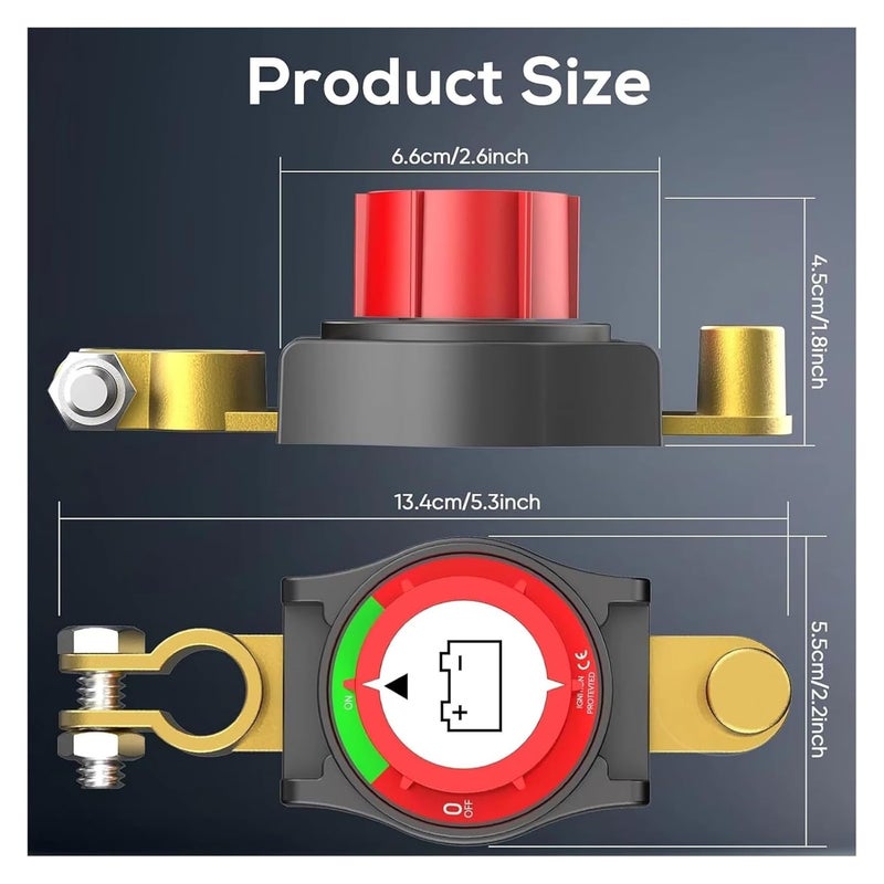 12 مفتاح عزل بطارية 48 فولت للسيارة والمقطورة والقوارب، دوار للفتح والإغلاق - Image 3