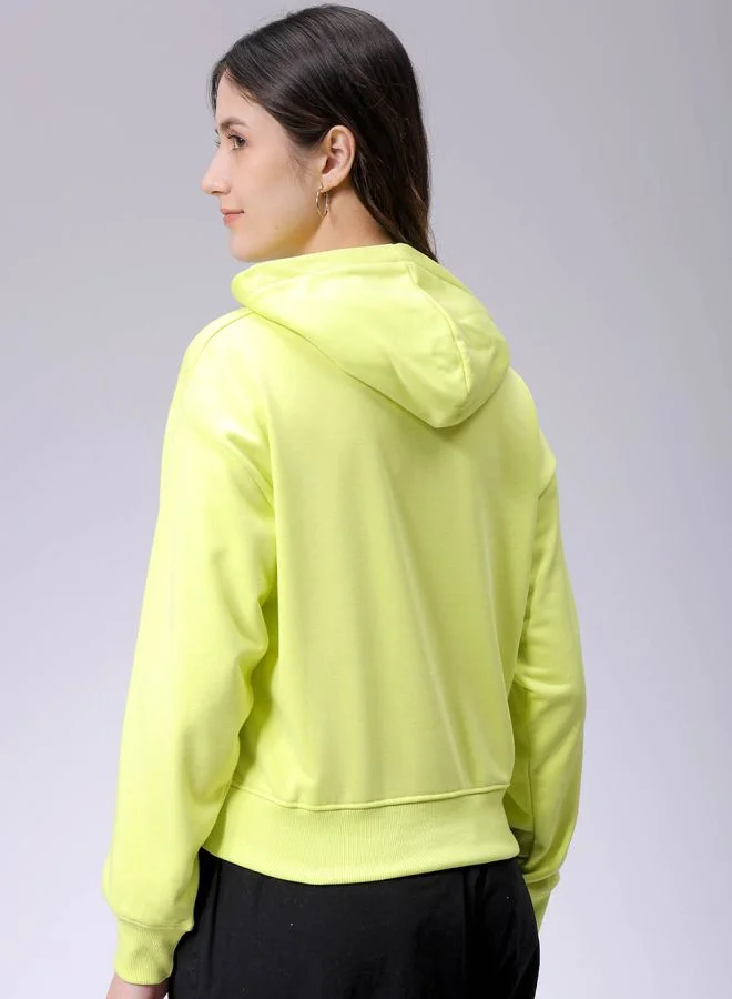 Freehand Women Relaxed Fit Holographic Hooded Sweatshirt