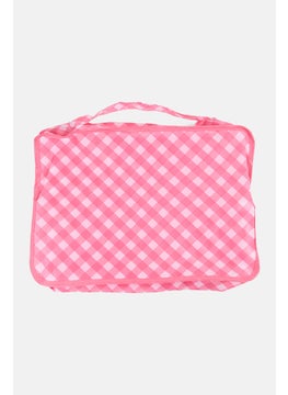 Miamica 6 Pcs Checkered Packing Cubes Set, Pink  - Image 4