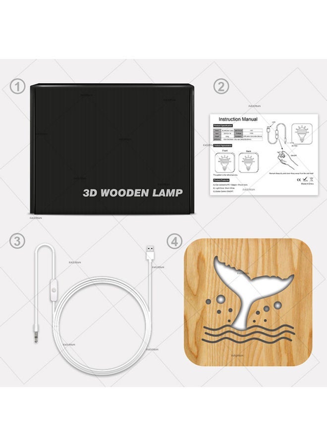 NIBEMINENT Wooden Creative Night Lamp Beige 19x19cm - Image 4