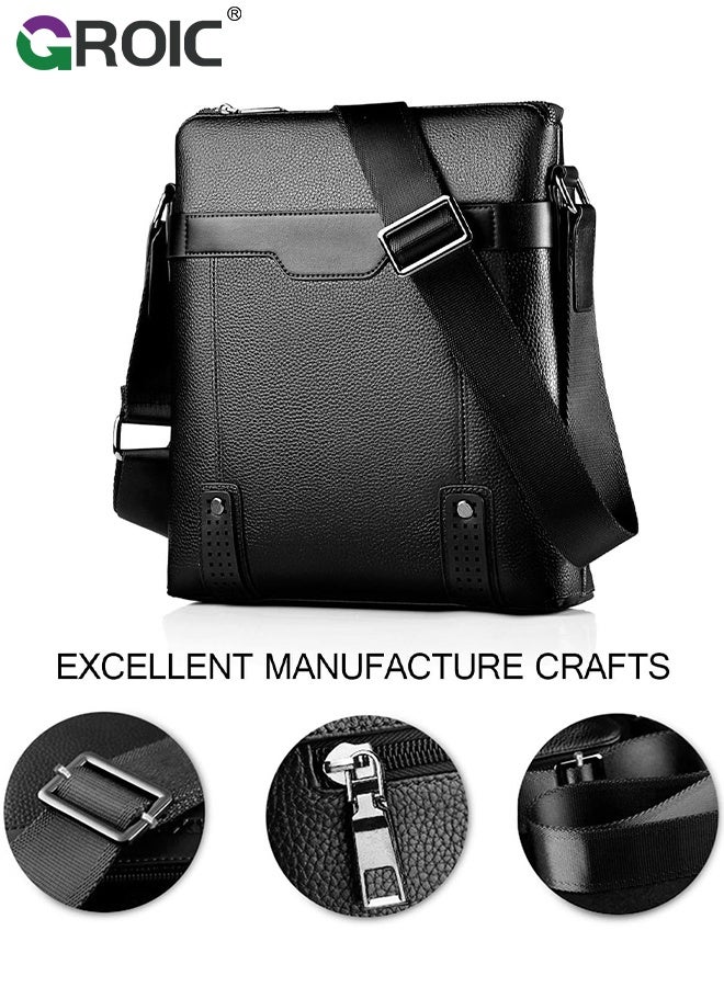 GROIC Crossbody Bag for Men,Leather Messenger Sling Crossbody Shoulder Bag for Men,Side Satchel for Work Business Travel Daily - Image 3