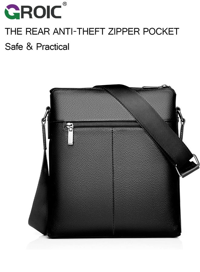 GROIC Crossbody Bag for Men,Leather Messenger Sling Crossbody Shoulder Bag for Men,Side Satchel for Work Business Travel Daily - Image 2