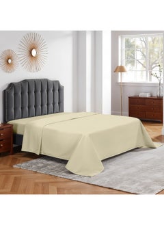 Rest Flat Bedsheet 160X220Cm Plush Beige Breathable Machine Washbale Bedsheet Extra Soft Easy Fit Highly Breathable Bedding & Linen Cover  - Image 1