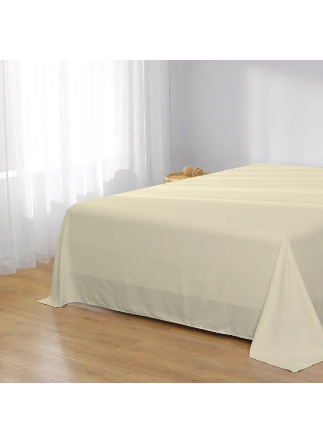 Rest - Flat Bedsheet 160X220Cm Plush Beige Breathable Machine Washbale Bedsheet Extra Soft Easy Fit Highly Breathable Bedding & Linen Cover - Image 1