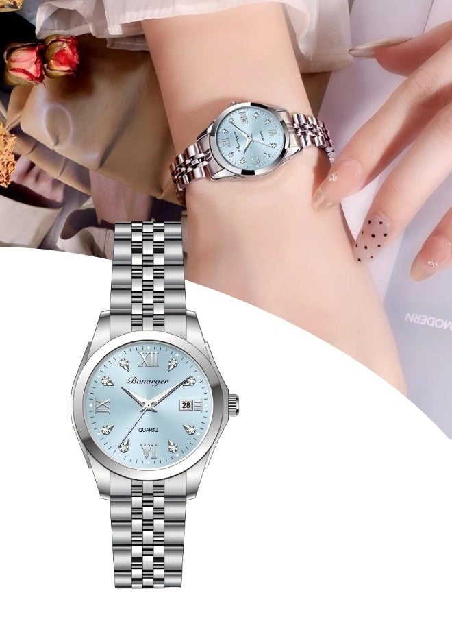BONARGER Women's waterproof luminous watch（Ladies' Waterproof high-end watches, niche luxury watches，Quartz Watch，Blue dial） - Image 1