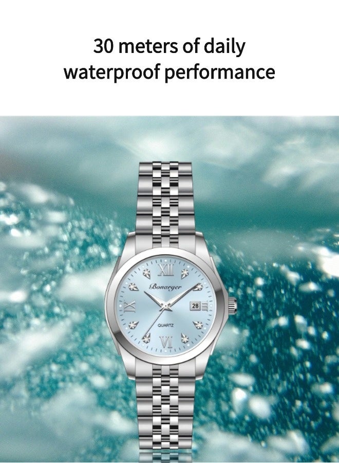 BONARGER Women's waterproof luminous watch（Ladies' Waterproof high-end watches, niche luxury watches，Quartz Watch，Blue dial） - Image 4