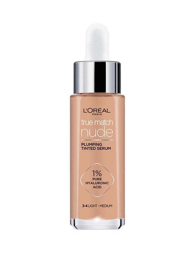L'OREAL PARIS True Match Nude, Plumping tinted Serum, Shade 3-4  - Image 1