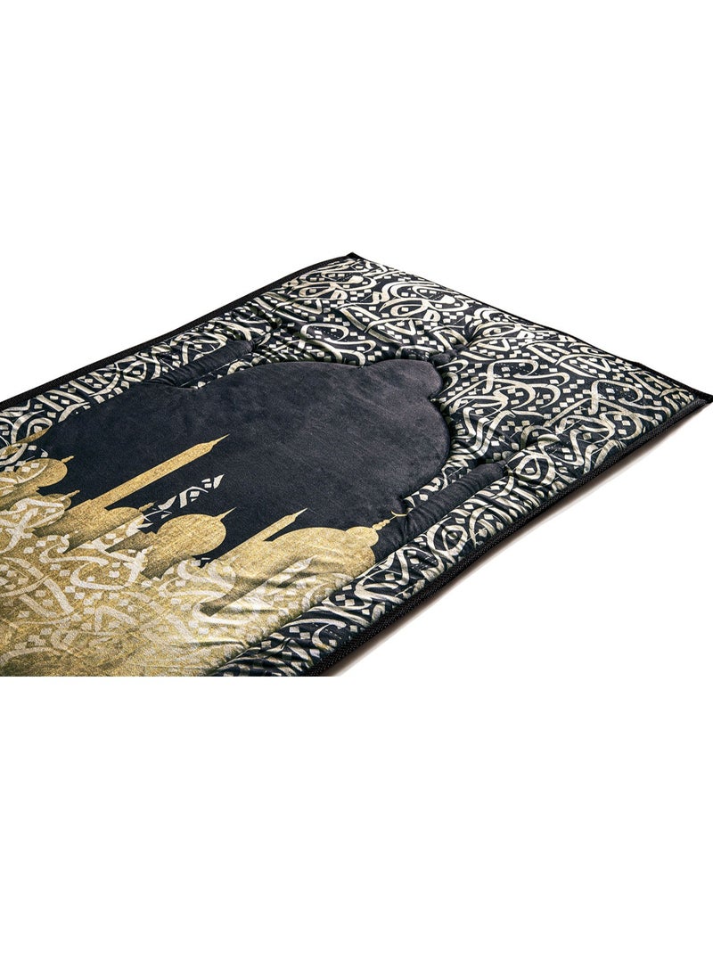 Urban rugs - Dark Arabic Calligraphy Premium Prayer Mat - Image 1