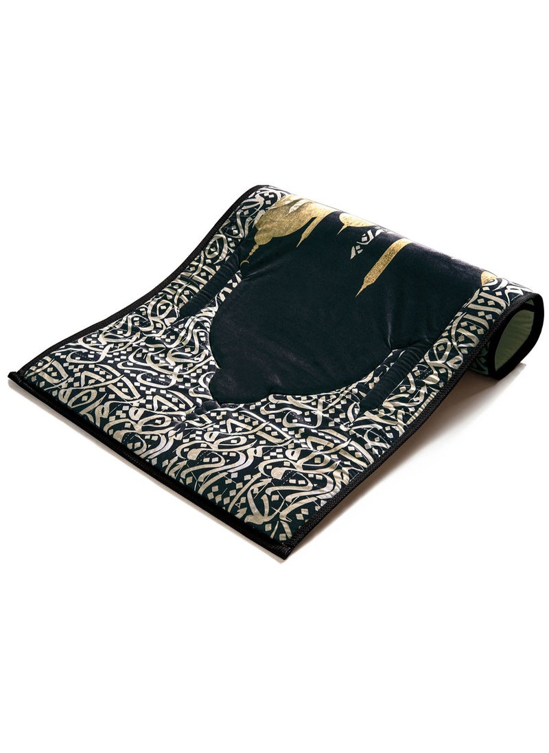 Urban rugs - Dark Arabic Calligraphy Premium Prayer Mat - Image 1