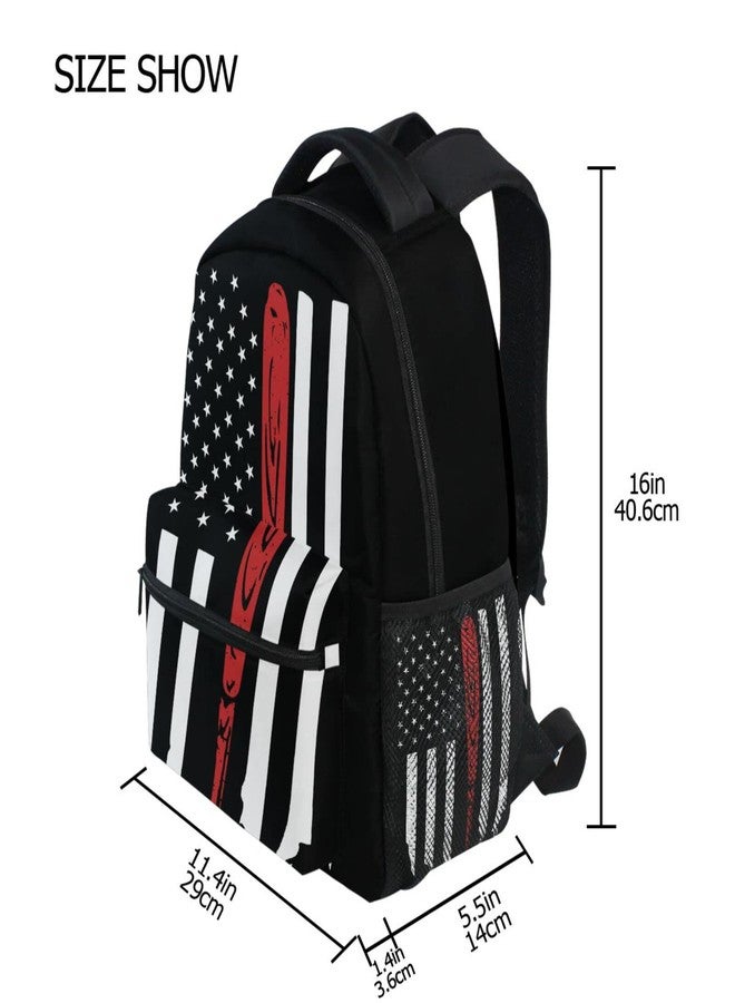 Miaoquhe America Flag Baseball Backpack for Boys Girls School Teenages, Casual School Bookbag Travel Laptop Daypack,Shoulder bags for Travel Hiking Camping - Image 2
