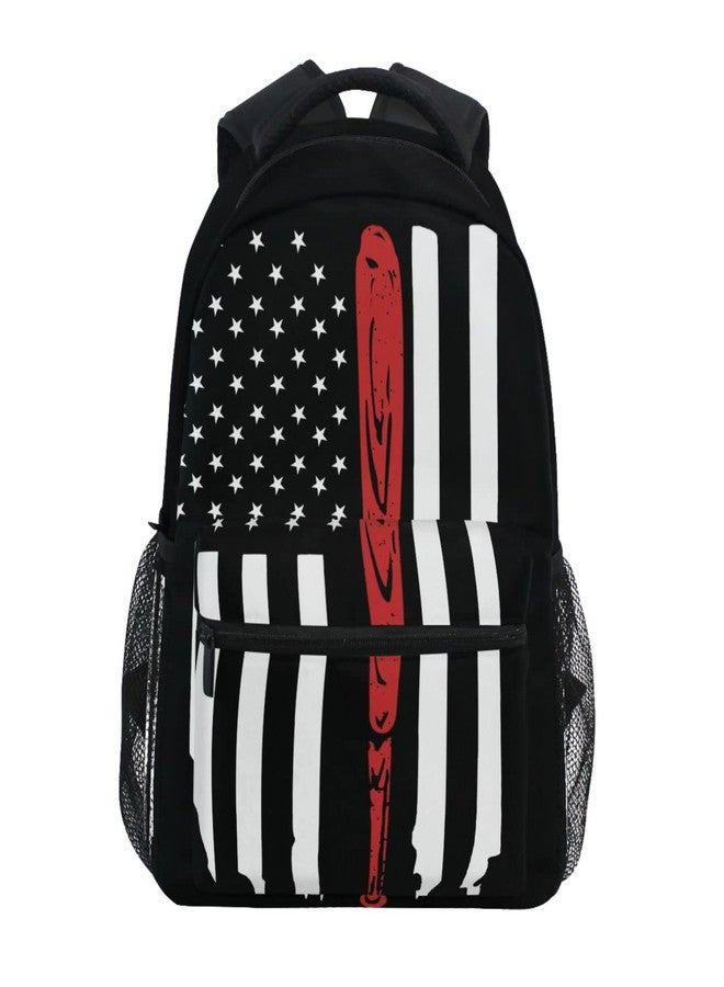 Miaoquhe America Flag Baseball Backpack for Boys Girls School Teenages, Casual School Bookbag Travel Laptop Daypack,Shoulder bags for Travel Hiking Camping - Image 1