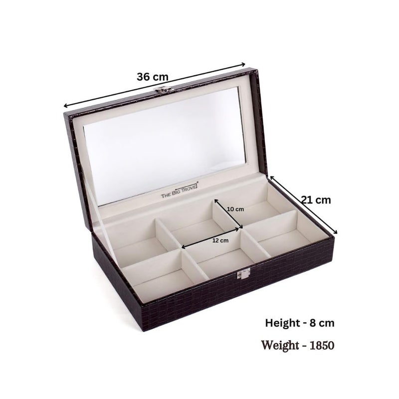 La Trove La Trove Luxury Belt Box Organizer for Belts Premium Vegan Leather Belt Storage Case with 6 Slots Stylish Durable Belt Display Box for Home Closet and Travel 6 Slots Belt Box Brown - Image 5